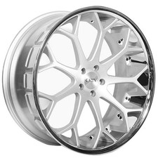 24x10 Azad Wheels Az99 Silver With Chrome Ss Lip Rims 4pcs 24x10 Azad Wheels Az99 Silver With Chrome Ss Lip Rims 4pcs