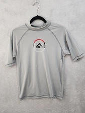 Kanu Surf Men's Light Grey Haywire Rashguard Short Sleeve Swim Shirt Size S
