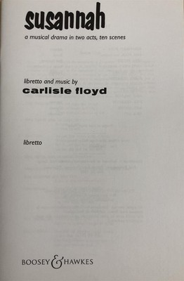 Susannah Libretto Floyd Book A musical drama in 2 acts Boosey & Hawkes, New York