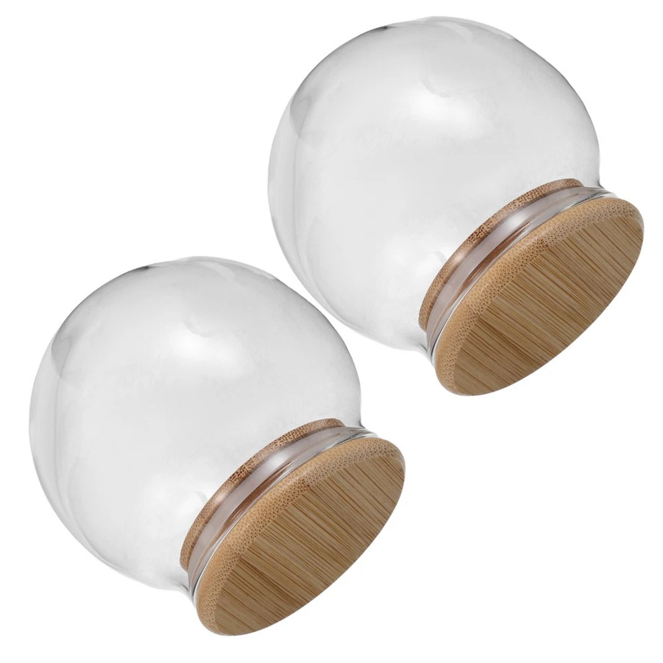  2 Stück durchsichtige Glasglocken – Ewige Blumenglocke mit Sockel – - Bild 1 von 4