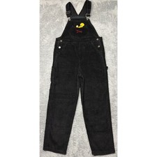 Vintage Looney Tunes Overalls Womens S Black Tweety Bird Corduroy 90s 1998