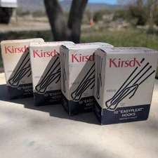 Kirsch NOS 3.5" Slip On Steel Drapery Curtain Hooks 1/2" Drop Pinch Pleat Drape