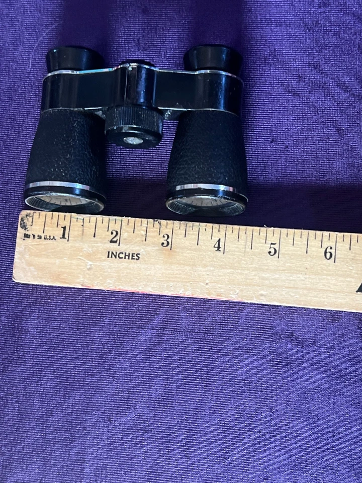 Vintage Compact Binoculars – Black Textured Grip with Metallic Rims - Image 4 of 4
