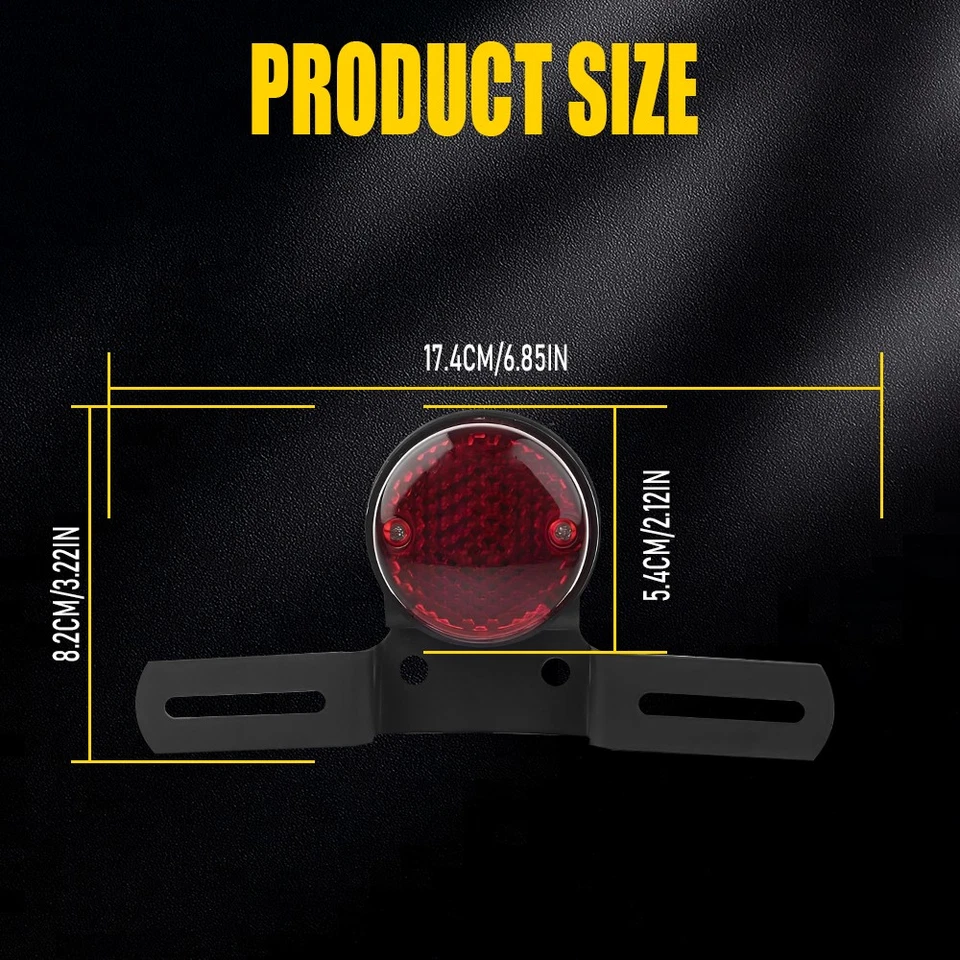 Lâmpada de freio de corrida LED traseira de motocicleta luz integrada ajuste bobina Honda Suzuki - Imagem 4 de 4