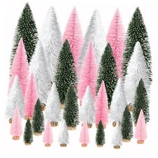  Artificial Mini Christmas Trees, 30 Pcs Sisal Snow Pink,white,green 30pcs
