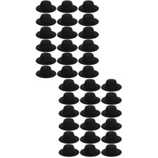 40 pcs Black Mini Formal Hats Miniature Doll Formal Hats For Doll Accessory