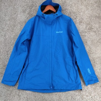 Marmot Gore-Tex Paclite Rain Jacket Womens XL Blue Waterproof Hiking Outdoors