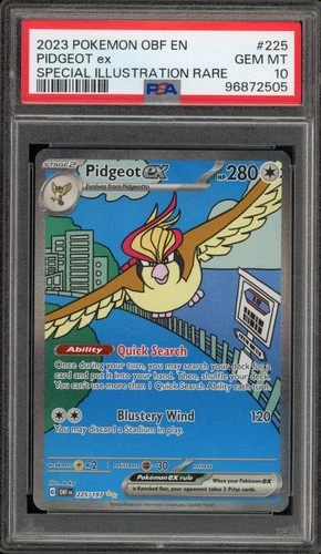 Pokemon Pidgeot ex Obsidian Flames Special Illustration Rare #225 PSA 10