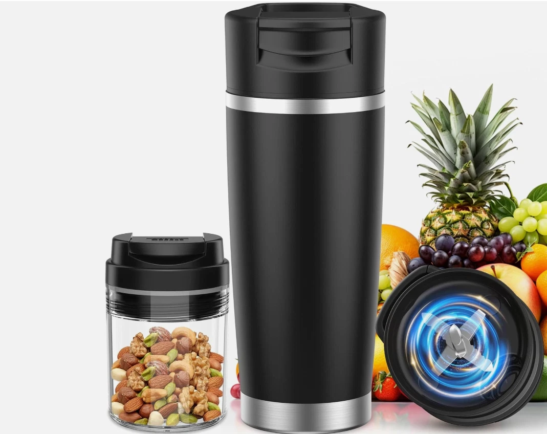 Portable Blender 24Oz Insulated Cup Cordless Rechargeable for Smoothies Shakes