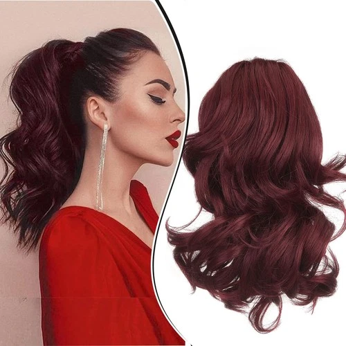 Short Curly Clip-in Ponytail 12 inch Wavy Synthetic Hairpiece One-Piece Claw
