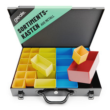 greate Sortimentskasten Metall mit 23 Behältern - Kleinteilekoffer Schraubenbox