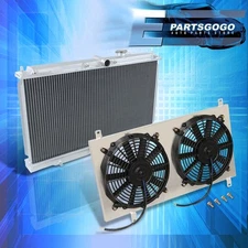 For 97-01 Honda Prelude Accord 2.2L H22 Dual Core Aluminum Radiator & Fan Shroud