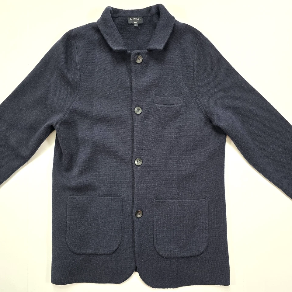 N. PEAL LONDON x 007 MILANO COLLARED CASHMERE JACKET MENS Sz L NAVY GOLDFINGER - Image 2 of 4