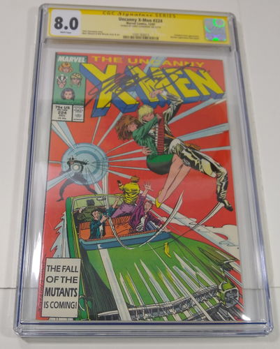 The Uncanny X-Men #224 CGC SS 8.0 Signed By Chris Claremont White Pages