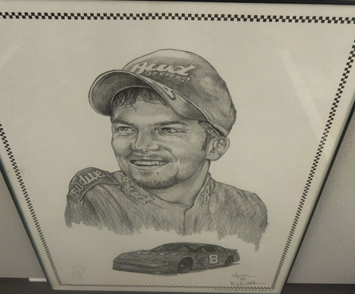 Dale Adkins Official Art Framed 11x14 Drawing Of #8 Dale Earnhardt Jr. (BNC9) - Picture 7 of 11