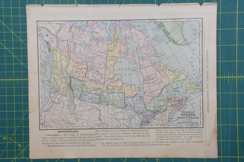Canada Central America Vintage Original 1884 Ivison Blakeman Taylor Atlas Map - Picture 2 of 10