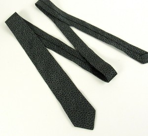 1950s-Black-Gray-Skinny-Tie-Vintage-Rockabilly-Mens-Necktie-Abstract-Stripe