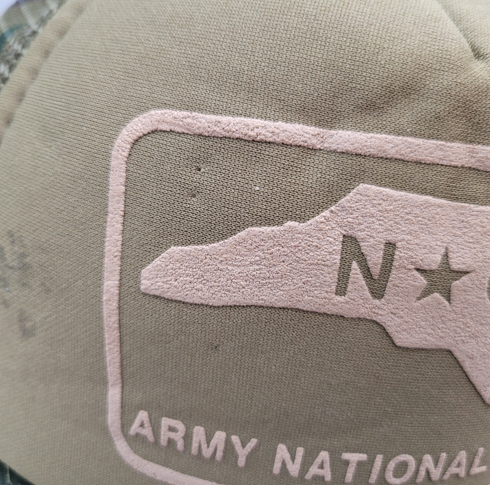 Vtg NC NATIONAL GUARD Army Camo Mesh Trucker Snapback USA Hat Cap North Carolina image 6