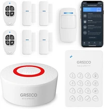 GRSICO Wireless Home Alarm System 9-Piece Kit, WiFi Alarm System