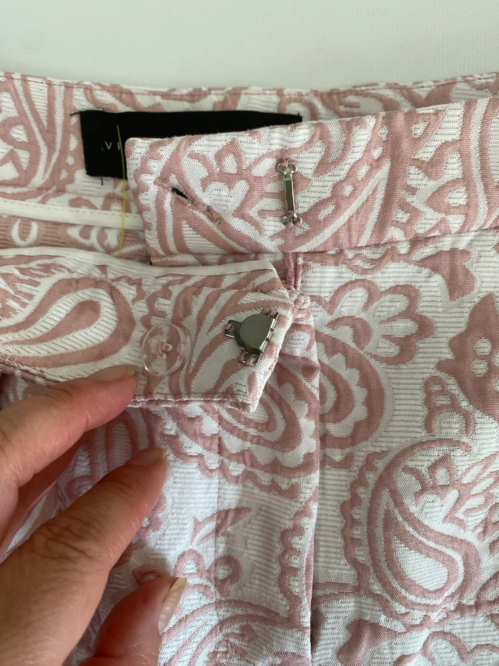 Pantalones cortos para mujer Victoria Beckham Target rosa cachemir pliegue único talla 10 Foto 3 de 4