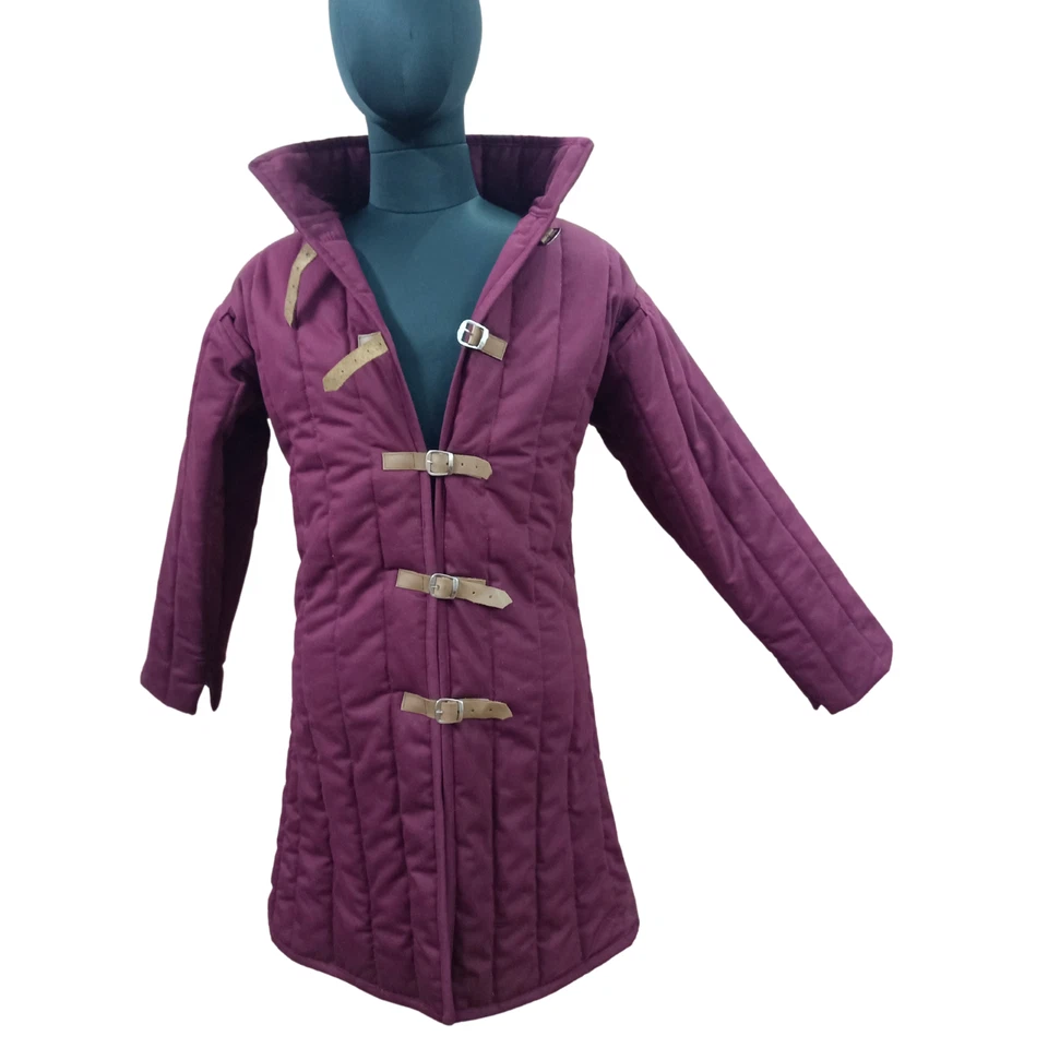 Chaqueta blindada acolchada vikinga para hombre - Abrigo de batalla de invierno para LARP, disfraces y fantasías Foto 3 de 4