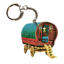 Gypsy Caravan Keyring - Bowtop Caravan - Gypsy Gift - Gypsy Keyring - WT48-K