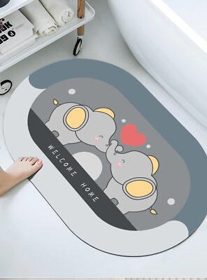 Cute Cartoon Bathroom Absorbent Pad Carpet Non-slip Floor Mats