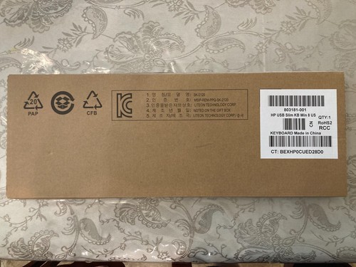 NUEVO Teclado Original HP 803181-001 USB Slim KB Win 11 EE. UU. (NUEVO EN CAJA) - Imagen 1 de 17