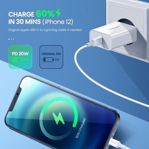 UGREEN 20W PD Fast USB Type C QC4.0 QC3.0 Quick Charger For iPhone 14 13 Xiaomi - Picture 2 of 16