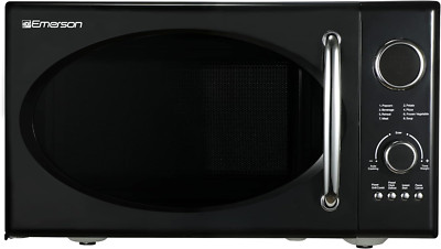 Retro Black Microwave   800W, 0.9 Cu Ft, Grill Function, 8 Menus, Child Lock