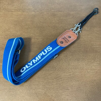 [Exc] Rare Olympus Vintage Camera Cheer Up! Strap Blue from Japan I 7117