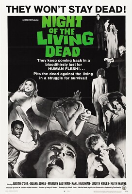 1968 Night Of The Living Dead Movie Poster 11X17 Ben Tom Judy