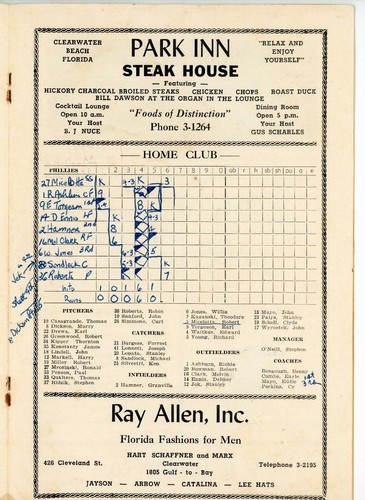 1954 spring training Harry Agganis Hit program signed Parnell/ Boudreau/Piersall - Picture 3 of 3