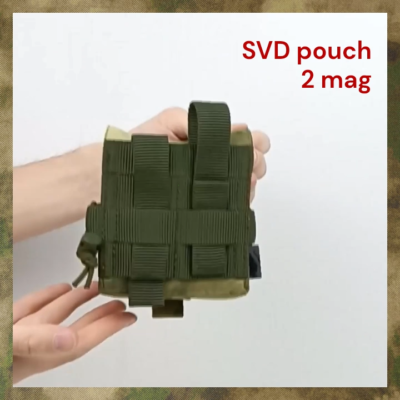 Russian Army pouch 2 magazines. Ammo bag SVD camo Moss. Original