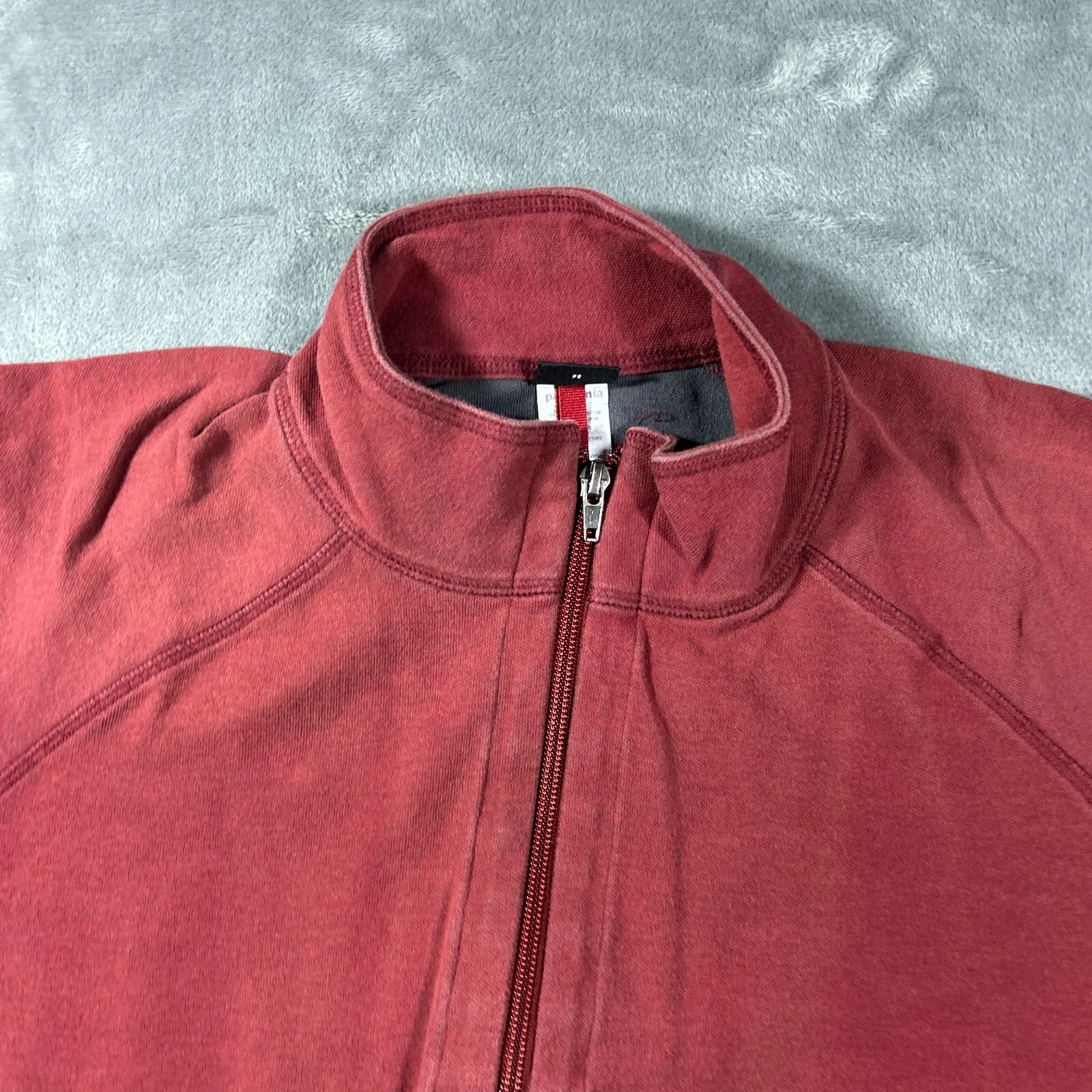 patagonia full zip mock neck organic cotton jacket