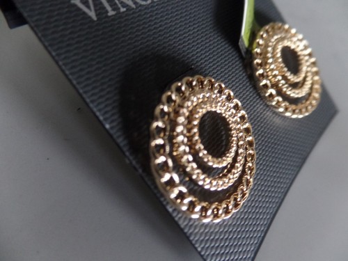 JEWELRY, EARRINGS, PIERCED, VINCE CAMUTO, GOLD TONE, LIGHTWEIGHT, NEW - Picture 7 of 10