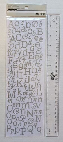 Silver Glitter Alphabet Letters & Numbers Scrapbook Stickers by Recollections - Picture 2 of 3
