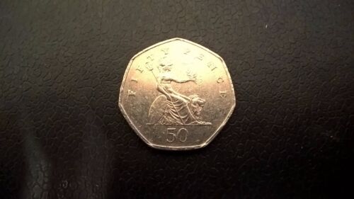 1997 Britannia 50p England UK Good Condition Collectible Genuine Coin. Used.