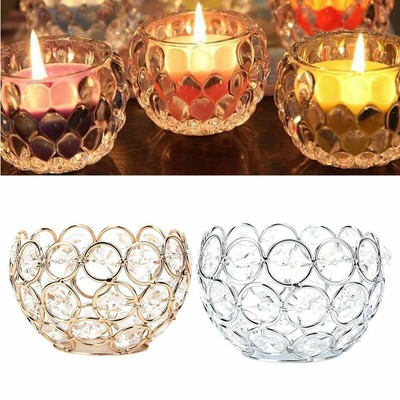 Crystal Tea Light Candle Holder Candy Holder Party Decoration