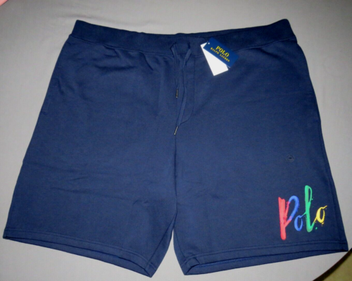 NEW! Men's Polo Ralph Lauren Navy Blue Draw String Sweat Shorts 4XL Big NWT!