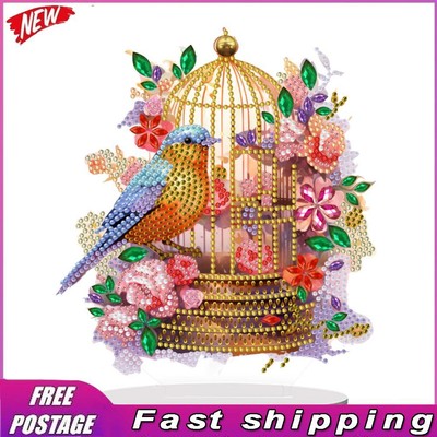 Round+Special Shape Desktop Diamond Art Kits Flowers Bird Cage for Office Decor