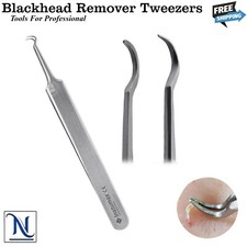Blackhead Remover Tweezers Curved Acne Pimple Popper Blemish Comedone Extractor