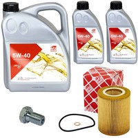 MotoröL Set Febi SAE 5W-40 7 Liter + ÖLfilter + Schraube FüR BMW 3Er 5Er Z3 7Er