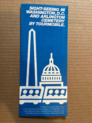 Vtg Sight-Seeing Brochure Washington DC Arlington Cemetery Tourmobile 1974