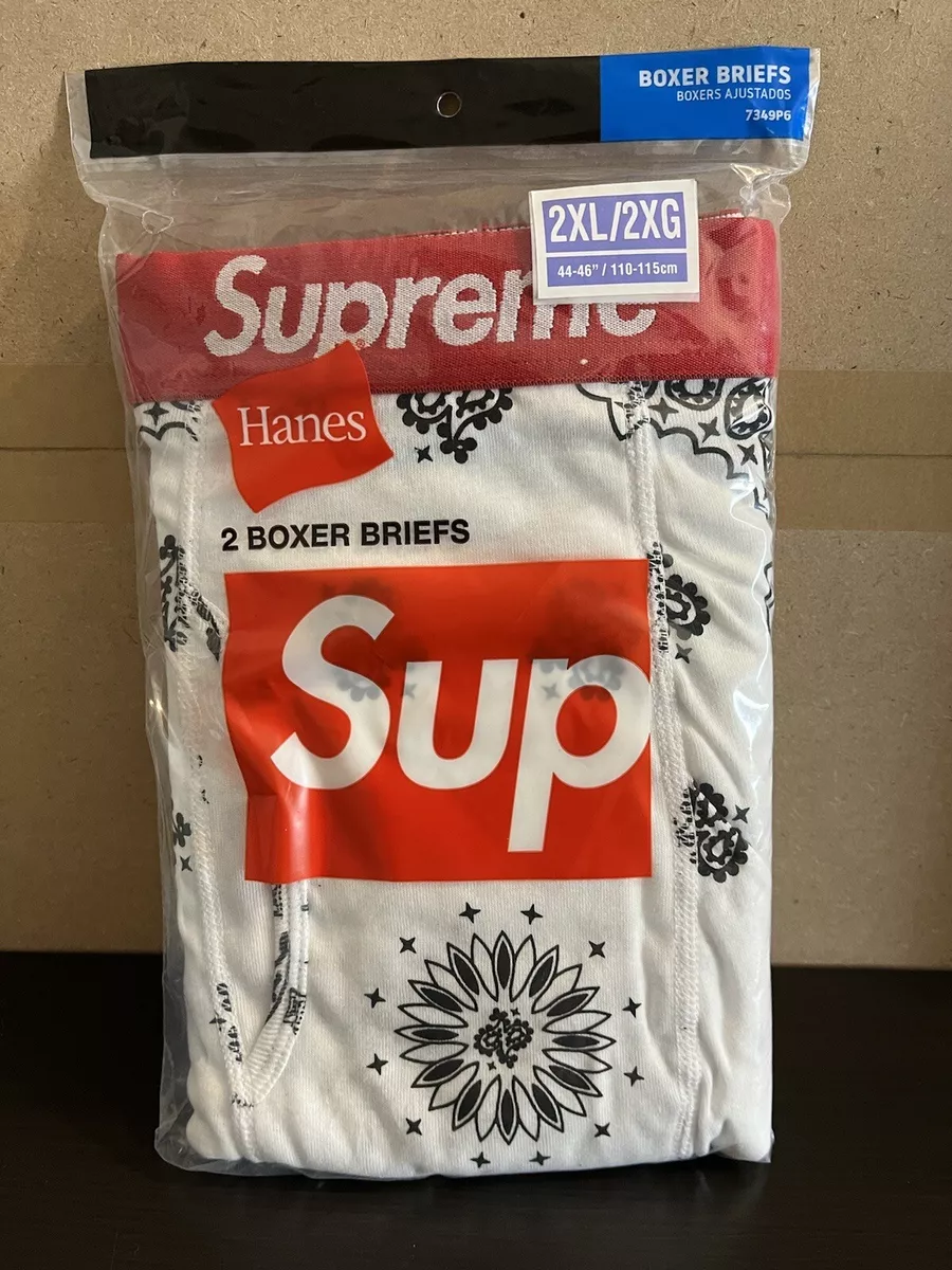 DS Supreme Hanes Bandana Boxer Briefs White (2 PACK) FW 22 - XXL