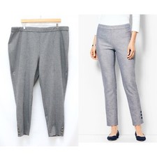 Talbots Plus Size Refined Bi-Stretch Pull-On Skinny Ankle Pants 3X Button hem