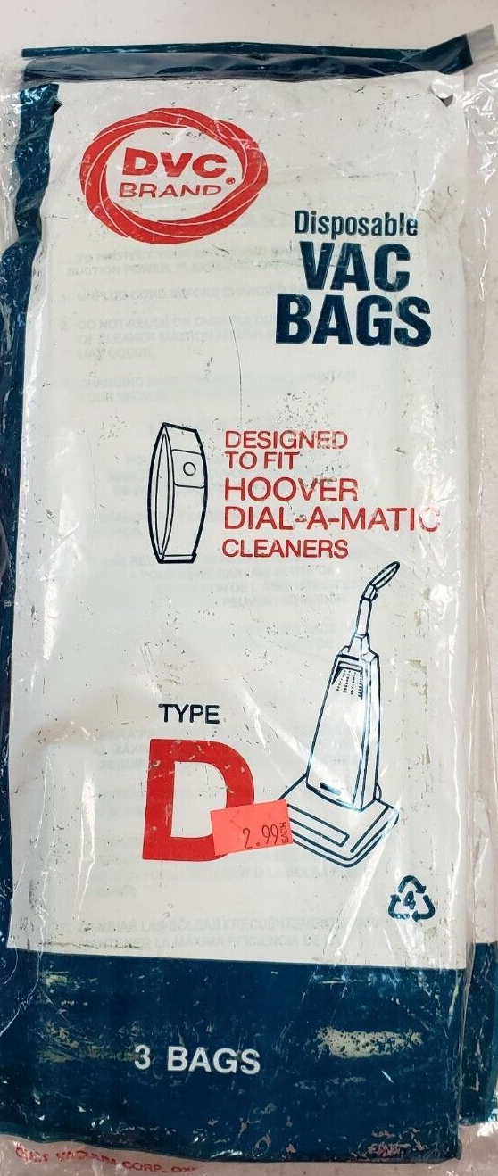 HOOVER VACUUM CLEANER BAGS TYPE D 3 PACK eBay