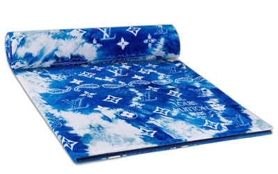 Louis Vuitton Blue White Bandana Monogram Logo Cotton Bath Beach