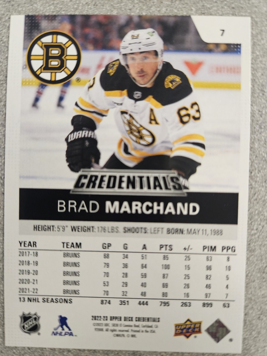 UPPER DECK NHLカード CHRONOLOGY BRAD MARCHAND BOSTON BRUINS #FH-BO-BM 送料無料 中古 IT2 2022-23 Upper Deck NHL Hockey #15 - Brad Marchand - Boston