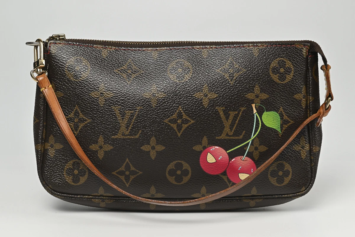 Louis Vuitton Red Takashi Murakami Cherry Pochette Accessoire Bag